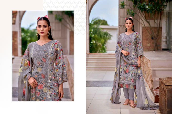 Elegant Whispers: A Digital Print Collection | Dress Material