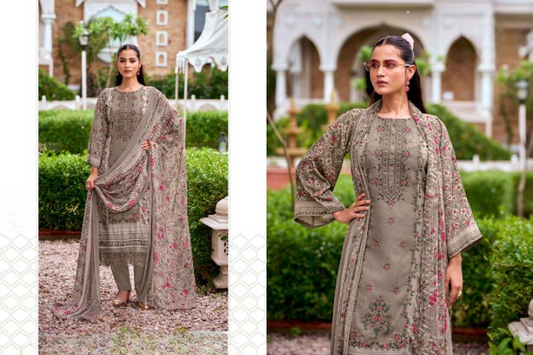 Elegant Whispers: A Digital Print Collection | Dress Material