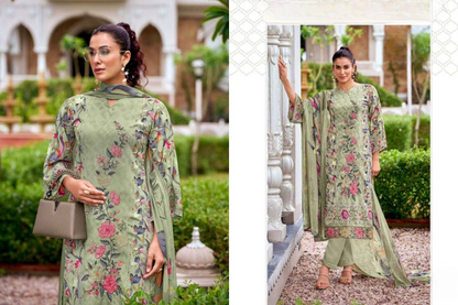 Elegant Whispers: A Digital Print Collection | Dress Material