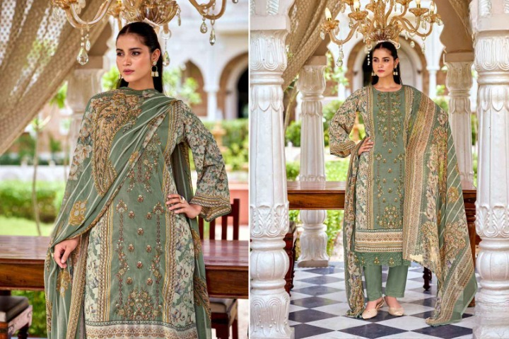 Elegant Whispers: A Digital Print Collection | Dress Material