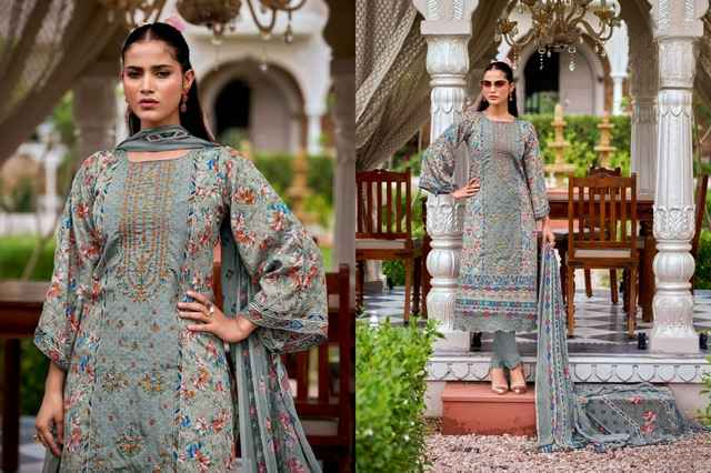 Elegant Whispers: A Digital Print Collection | Dress Material