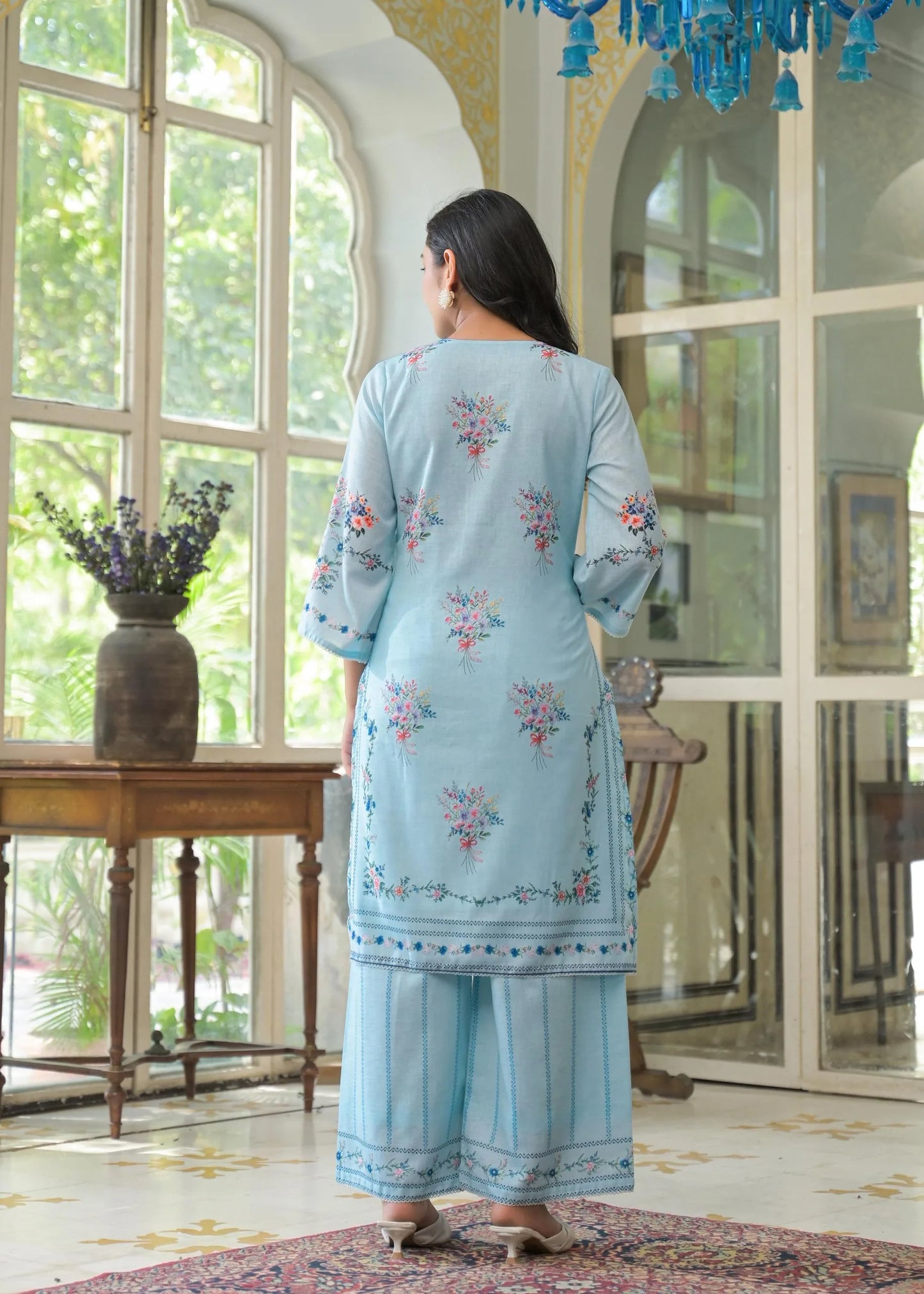 Linen Co-Ord Set with Crochet Lace and Cotton Lining