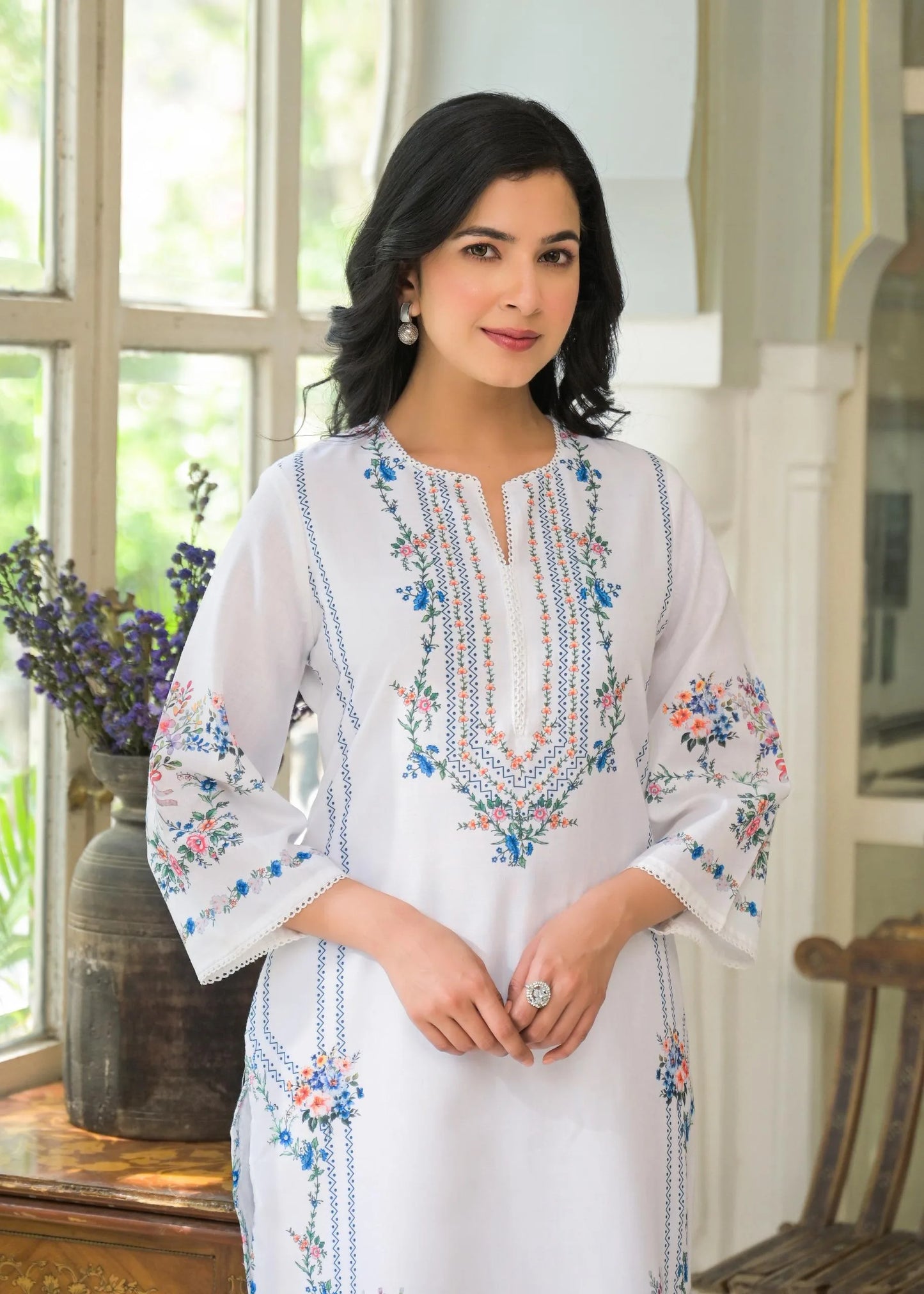 Linen Co-Ord Set with Crochet Lace and Cotton Lining