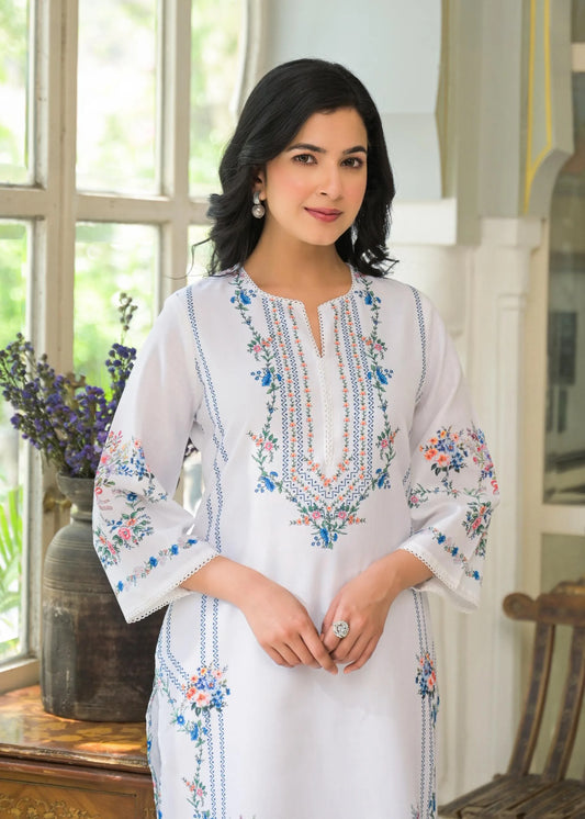 Linen Co-Ord Set with Crochet Lace and Cotton Lining