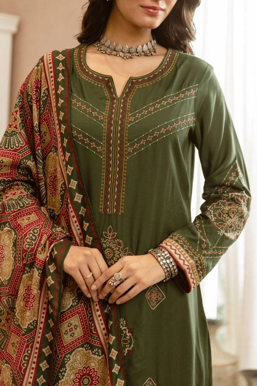 Timeless Charm Embroidered Suit