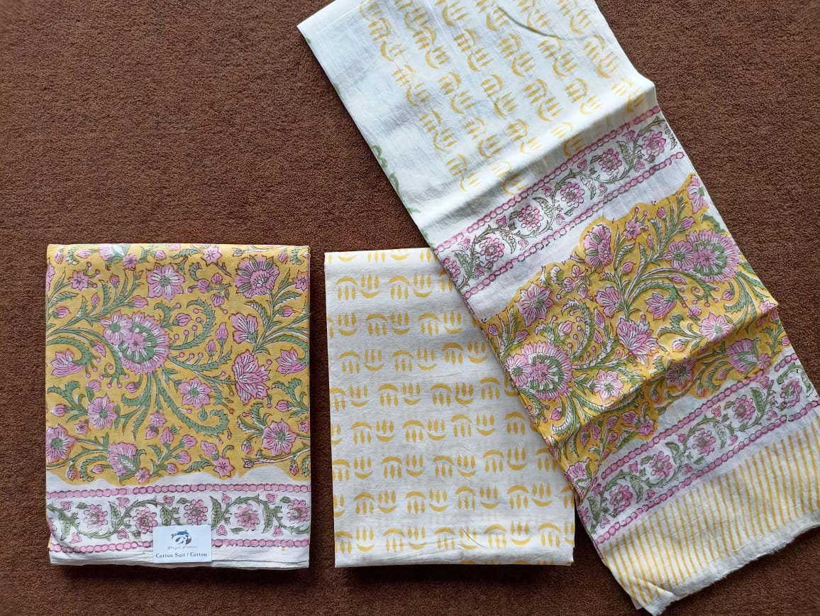 Jaipur Block Print Pure-Cotton Dress Material