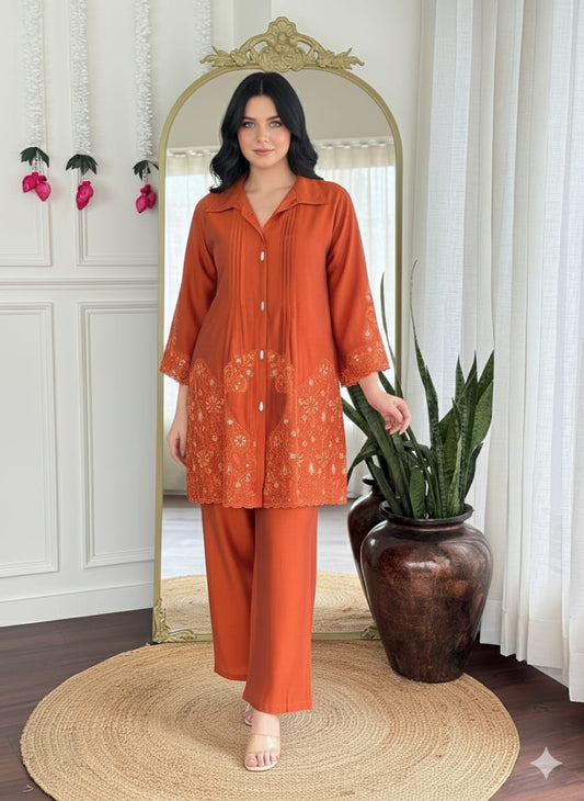 Glass Roman Embroidered Co-ord Set