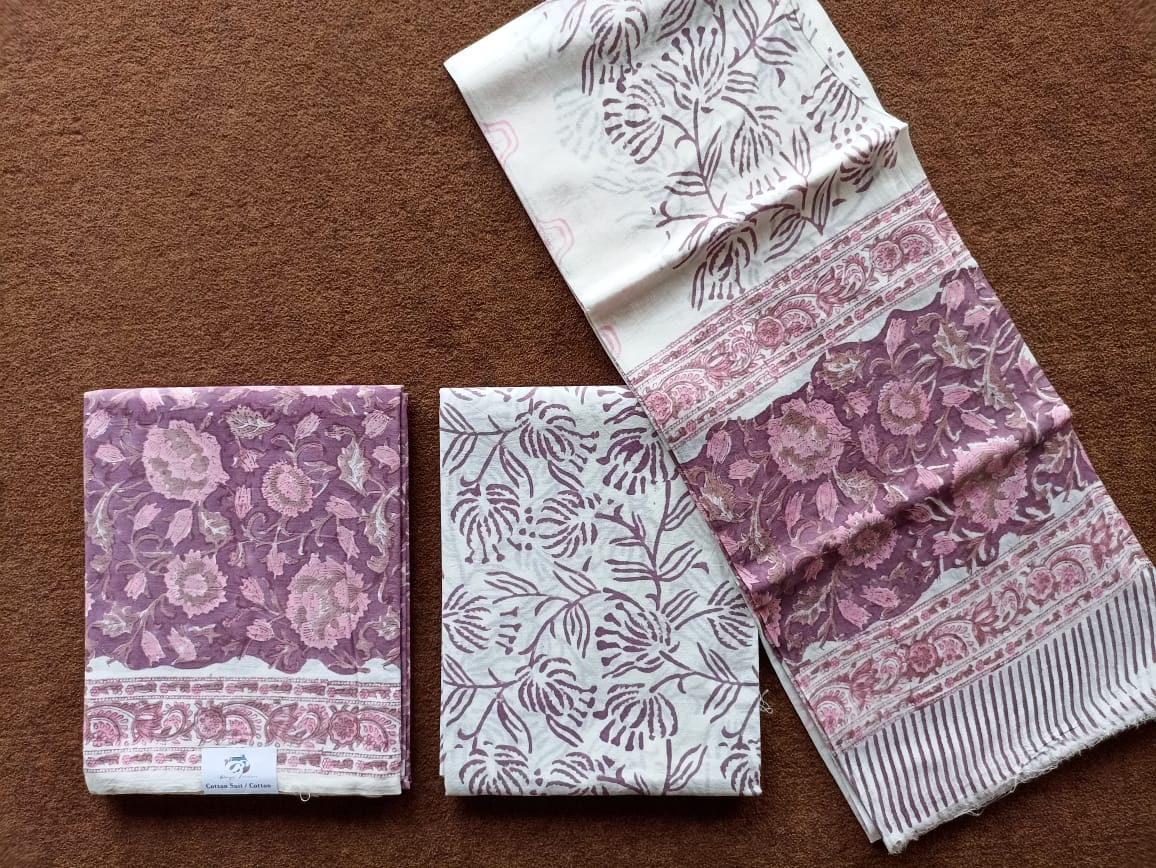 Jaipur Block Print Pure-Cotton Dress Material