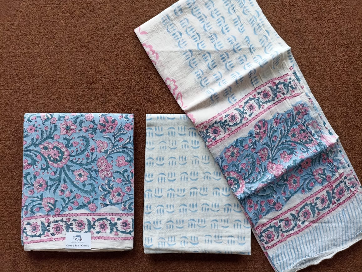 Jaipur Block Print Pure-Cotton Dress Material