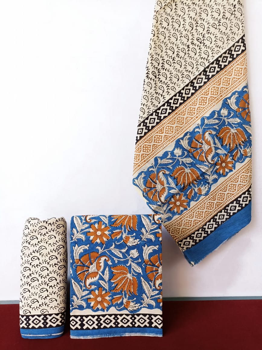 Jaipur Block Print Pure-Cotton Dress Material