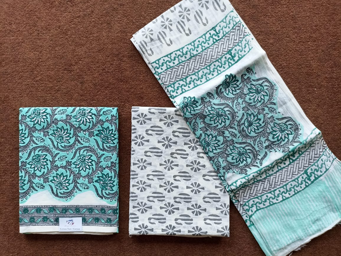 Jaipur Block Print Pure-Cotton Dress Material