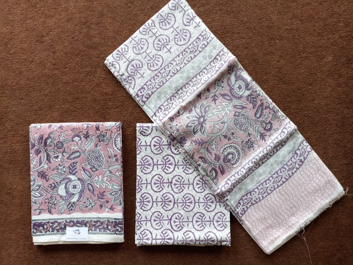 Jaipur Block Print Pure-Cotton Dress Material