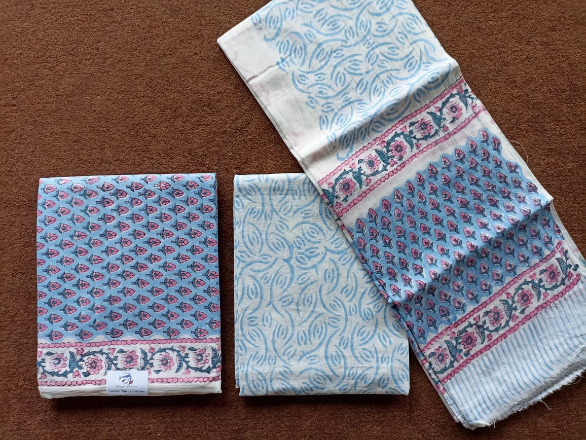 Jaipur Block Print Pure-Cotton Dress Material