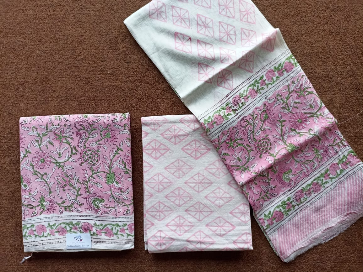 Jaipur Block Print Pure-Cotton Dress Material