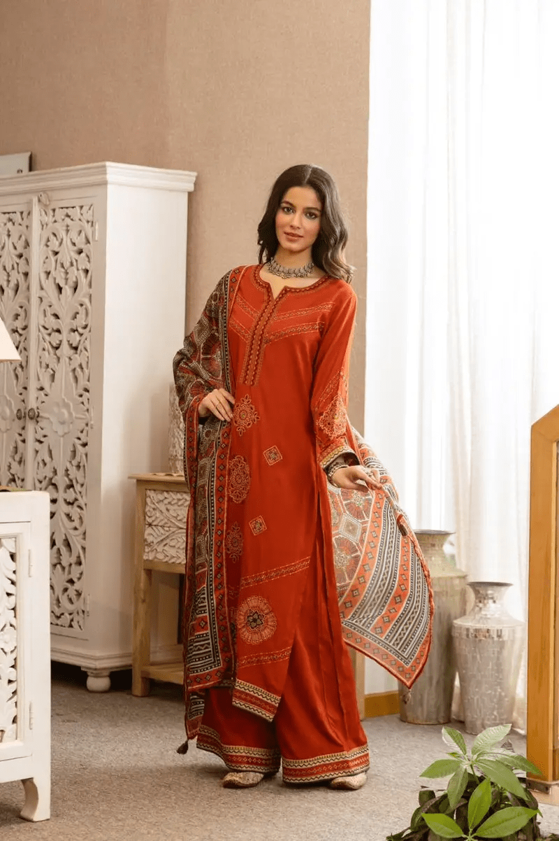 Timeless Charm Embroidered Suit