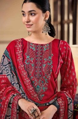 Heritage Radiance 3‑Piece Embroidered Lawn Suit with Printed Dupatta