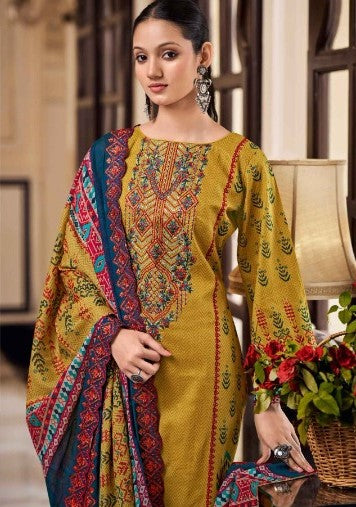 Heritage Radiance 3‑Piece Embroidered Lawn Suit with Printed Dupatta