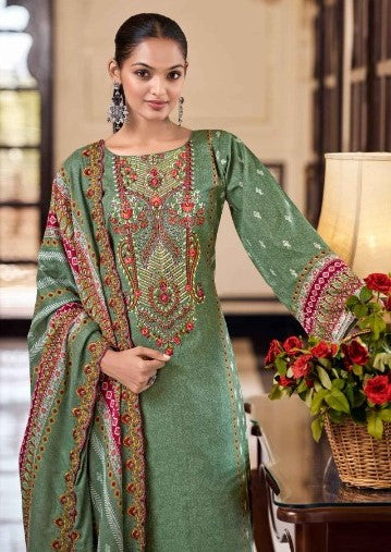 Heritage Radiance 3‑Piece Embroidered Lawn Suit with Printed Dupatta