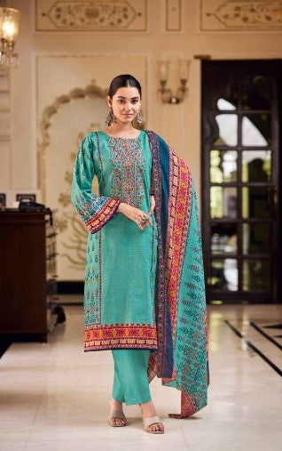 Heritage Radiance 3‑Piece Embroidered Lawn Suit with Printed Dupatta