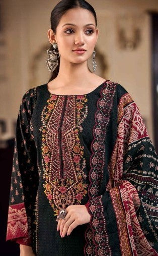 Heritage Radiance 3‑Piece Embroidered Lawn Suit with Printed Dupatta