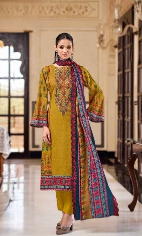 Heritage Radiance 3‑Piece Embroidered Lawn Suit with Printed Dupatta