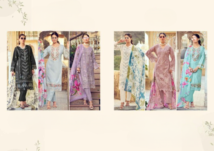 Enchanted Gardens: A Floral Cotton Dress Material