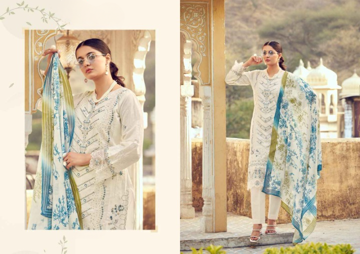 Enchanted Gardens: A Floral Cotton Dress Material