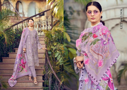 Enchanted Gardens: A Floral Cotton Dress Material