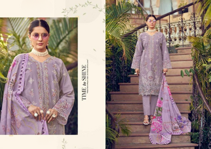 Enchanted Gardens: A Floral Cotton Dress Material